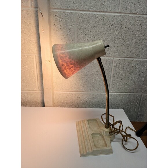 Unbranded Other - Vintage Fiberglass Plastic Gooseneck Table Desk Student Lamp Cone Shade